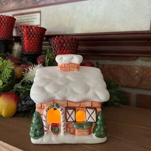 ❤️Vintage Gingerbread Wax lighted candle House